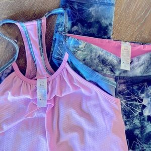 Ivivva size 8 tank and cropped leggings set